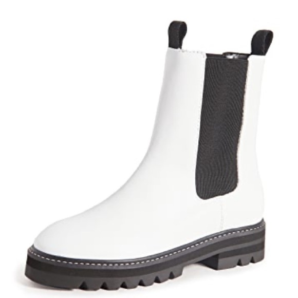 Brand New Aster lug sole Chelsea boots white size 10.5 - Picture 1 of 8